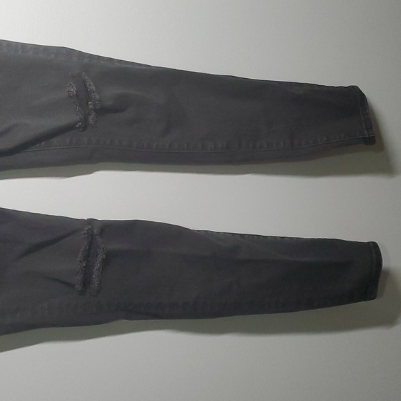 American Eagle jeans women's sz 6 black ripped holes knees super hi-rise jegging - Picture 11 of 12